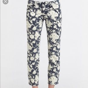 Tory Burch Cropped Floral Jeans